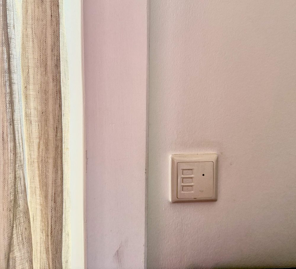 Bouton du volet du salon